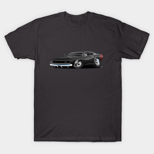 Classic 60’s American Muscle Car Cartoon T-Shirt by hobrath